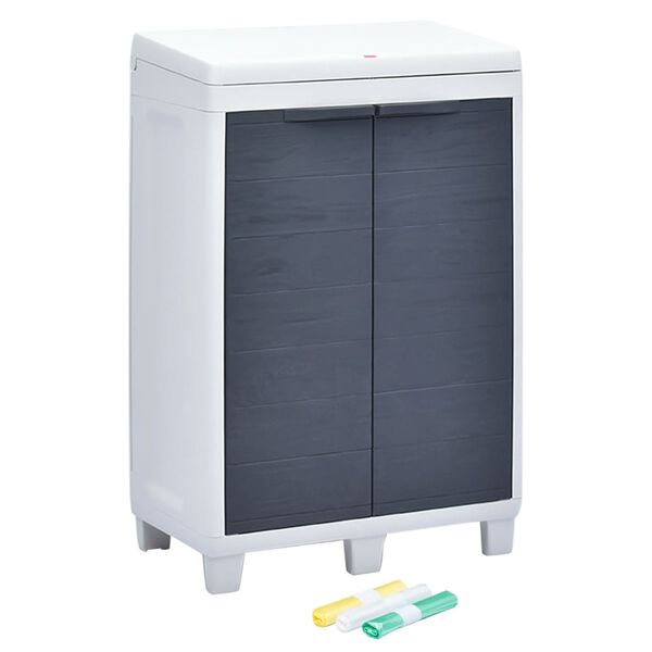 vidaXL ガーデンごみ箱 3袋付き ダークグレー65x38x102cm