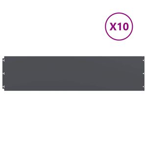 vidaXL 芝生エッジング 10枚入り アンスラサイト 25x103 cm 冷間圧延鋼