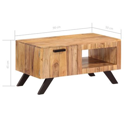 vidaXL コーヒーテーブル 90x50x45cm アカシア無垢材