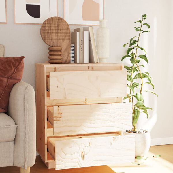 vidaXL サイドボード 60x34x75 cm パイン無垢材