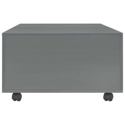vidaXL コーヒーテーブル ハイグロス グレー 120x60x35 cm