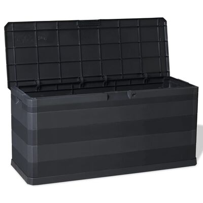 vidaXL ガーデン収納ボックス 黒色 117x45x56 cm