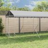 vidaXL 屋外犬小屋 屋根付き シルバー 2x10x2.5 m 亜鉛メッキ鋼製