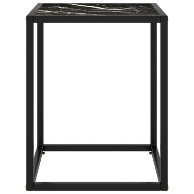 vidaXL コーヒーテーブル ブラック 40x40x50cm ブラック大理石ガラス製