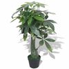 vidaXL 人工観葉植物 パキラ (カイエンナッツ) ポット付き 85cm グリーン