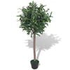 vidaXL 人工観葉植物 月桂樹 (ローレル) ポット付き 120cm グリーン