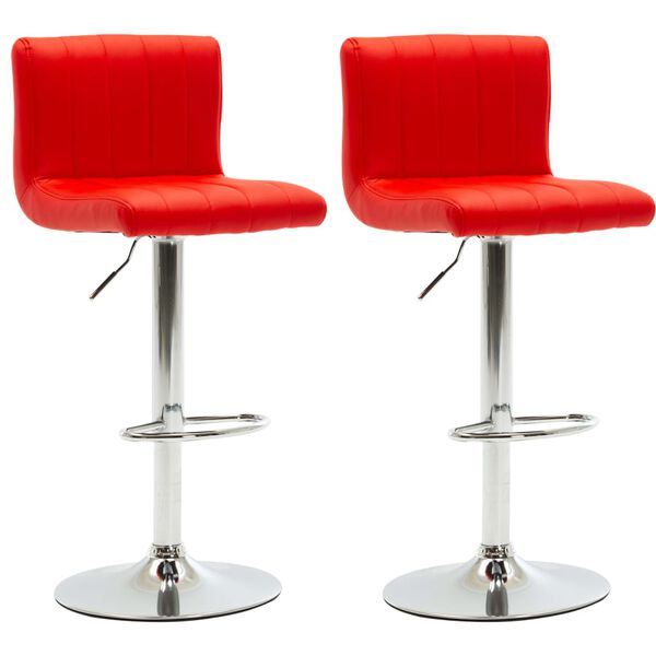 vidaXL バースツール 2点 合成皮革製 レッド