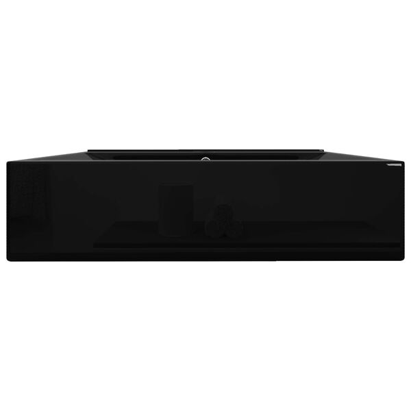 vidaXL ラグジュアリー セラミック製 洗面ボウル 長方形 蛇口穴付き 洗面台 ブラック 60x46cm