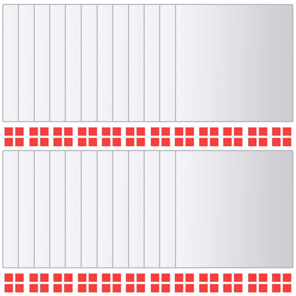 vidaXL ミラータイル 24点 スクエア ガラス製