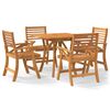 vidaXL 屋外ダイニング5点セット アカシア無垢材