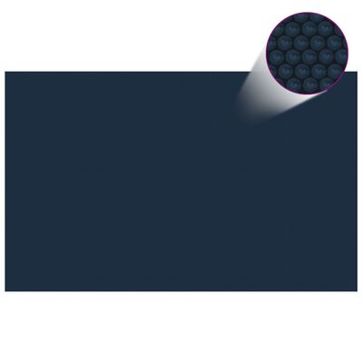 vidaXL フローティング ソーラープールフィルム PE製 800x500 cm ブラック＆ブルー
