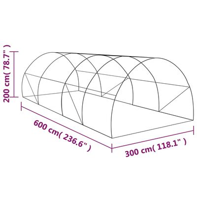 vidaXL 温室 18m² 600x300x200cm