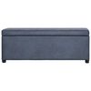 vidaXL ベンチ 収納スペース付き 116cm グレー スエード調 合成皮革製