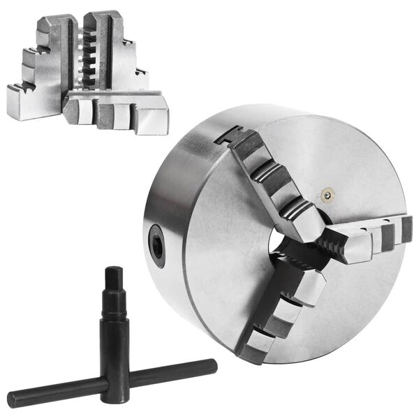 vidaXL 3ジョー セルフセンタリング 旋盤チャック 160mm スチール製