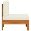 vidaXL ミドルソファ クリームホワイトクッション付き アカシア無垢材