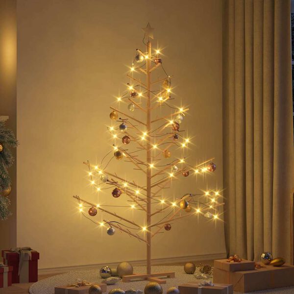 vidaXL 木製クリスマスツリー スタンド付き ナチュラル 180 cm solid pine wood