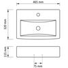 vidaXL バスルーム用 洗面ボウル 蛇口穴/オーバーフロー付き 陶器製 長方形 ホワイト