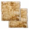 vidaXL チェアパッド 2点 ブラウンメランジ 40 x 40 cm シープスキン本革