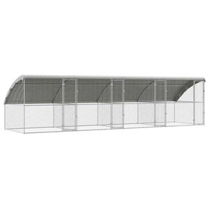 vidaXL 鶏小屋 4 pcs シルバー 800 x 200 x 200 cm 亜鉛めっき鋼