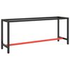 vidaXL ワークベンチフレーム マットブラック＆マットレッド 190x50x79 cm メタル