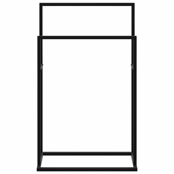 vidaXL 自立式タオル掛け ブラック 48x24x78.5 cm 鉄製