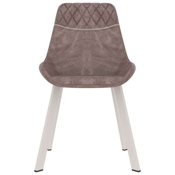 vidaXL ダイニングチェア 2点セット ブラウン 合成皮革張り