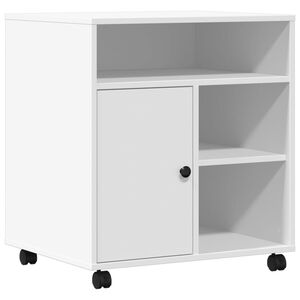 vidaXL プリンタースタンド キャスター付き ホワイト 60x50x67cm