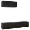 vidaXL テレビキャビネット 3点 ブラック 80x30x30 cm エンジニアリングウッド