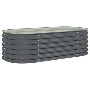 vidaXL ガーデンレイズドプランター 160x80x44cm 亜鉛メッキ鋼製 グレー