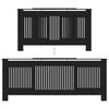 vidaXL ラジエーターカバー ブラック 205cm MDF製