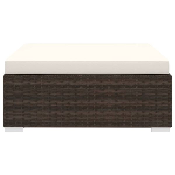 vidaXL フットレストセクション 1点 クッション付き ポリラタン製 ブラウン