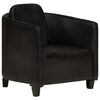 vidaXL アームチェア ブラック 本革製
