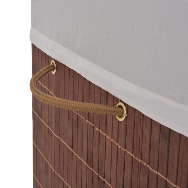 vidaXL ランドリーバスケット 竹製 長方形 ブラウン