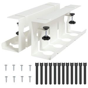 vidaXL デスク下のケーブル管理 2 pcs ホワイト 冷間圧延鋼