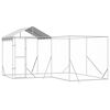 vidaXL 屋外犬小屋 屋根付き シルバー 4x4x2.5 m 亜鉛メッキ鋼製