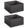 vidaXL ガーデンプランター 2 個 ブラック 60 x 60 x 30 cm 冷間圧延鋼