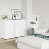 vidaXL 収納キャビネット 2 pcs ホワイト 60 x 48 x 105 cm エンジニアリングウッド