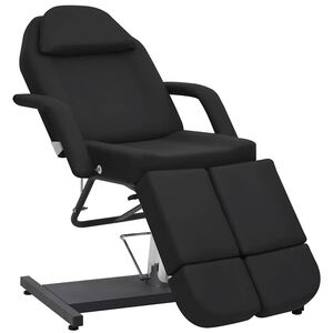 vidaXL ビューティートリートメントチェア フェイクレザー ブラック 180x62x78 cm