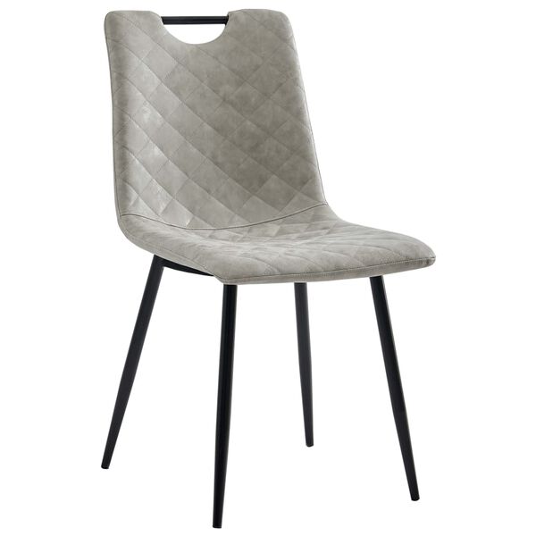 vidaXL ダイニングチェア 4点 ライトグレー 合成皮革製