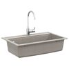 vidaXL キッチンシンク 一槽シンク 花こう岩製 グレー