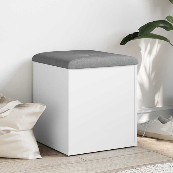 vidaXL 収納ベンチ ホワイト 42x42x45 cm エンジニアードウッド