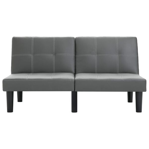 vidaXL 2人掛けソファ グレー 合成皮革製
