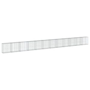 vidaXL 蛇籠バスケット カバー付き 1200x50x100cm 亜鉛メッキ鉄