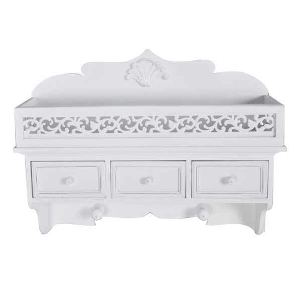 vidaXL ウォールシェルフ/ペグ 引き出し2点＆フック2点付き