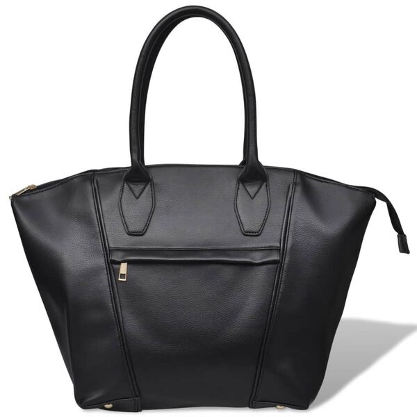 vidaXL スクエア ハンドバッグ 黒色