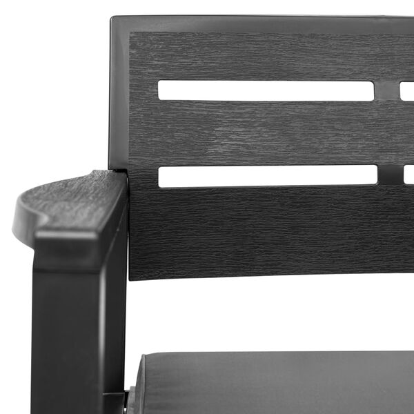 vidaXL 2人用ガーデンベンチ クッション付き 133 cm プラスチック製 アントラシート