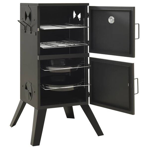 vidaXL スモーカーオーブン 55x47.5x100.5cm スチール製