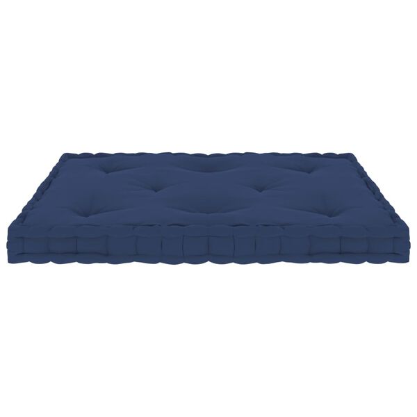 vidaXL パレットフロアクッション 73x40x7cm ライトネイビーブルー コットン製