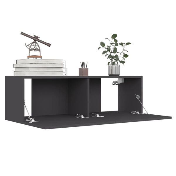 vidaXL TVキャビネット グレー 100x30x30cm エンジニアリングウッド