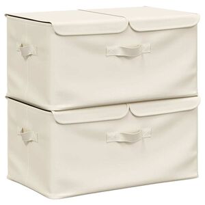 vidaXL 収納ボックス 2点 布製 50x30x25cm クリーム